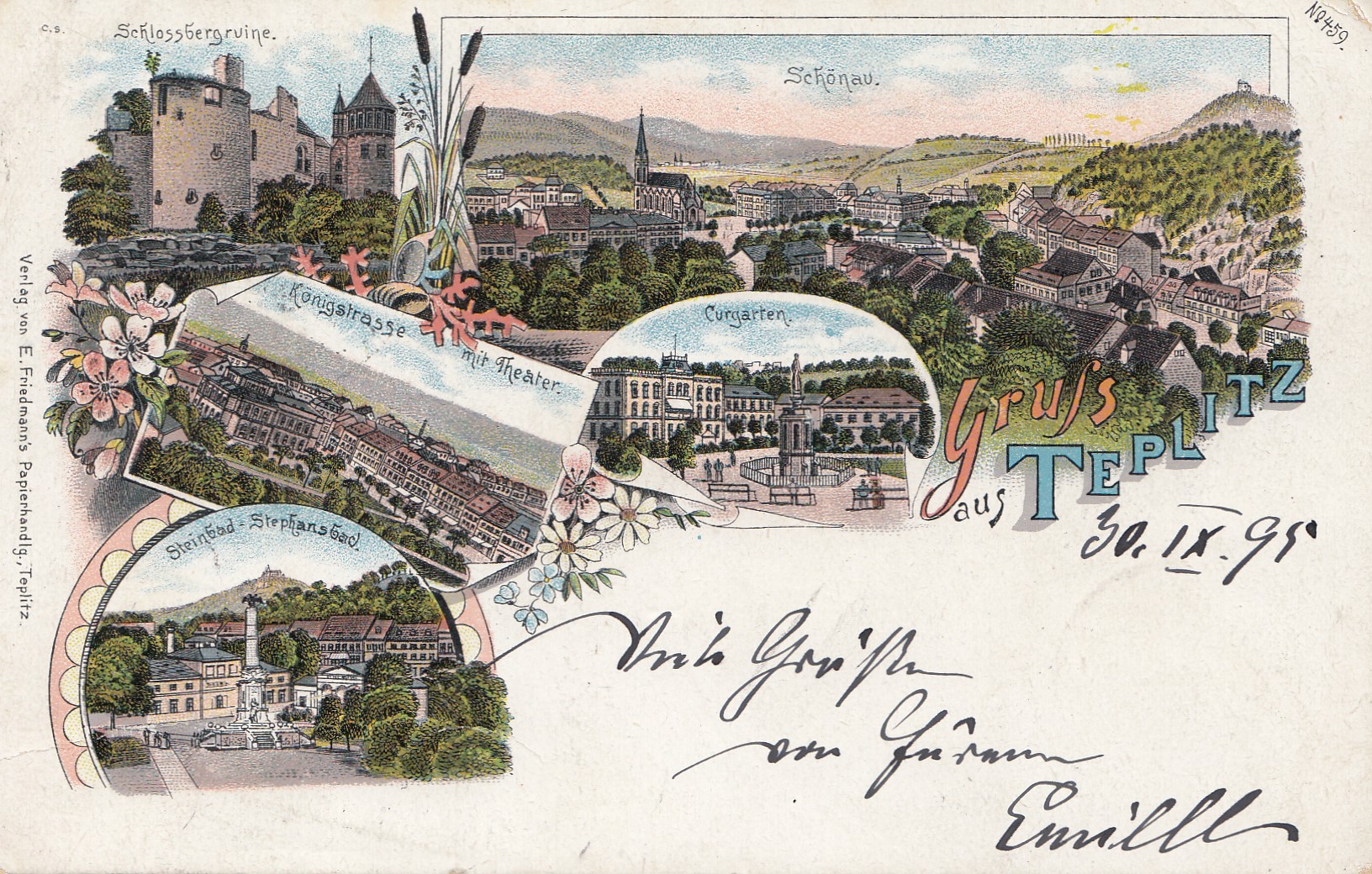 Österreich 1895 Ansichtskarte Teplitz nach Celle · PhilArena