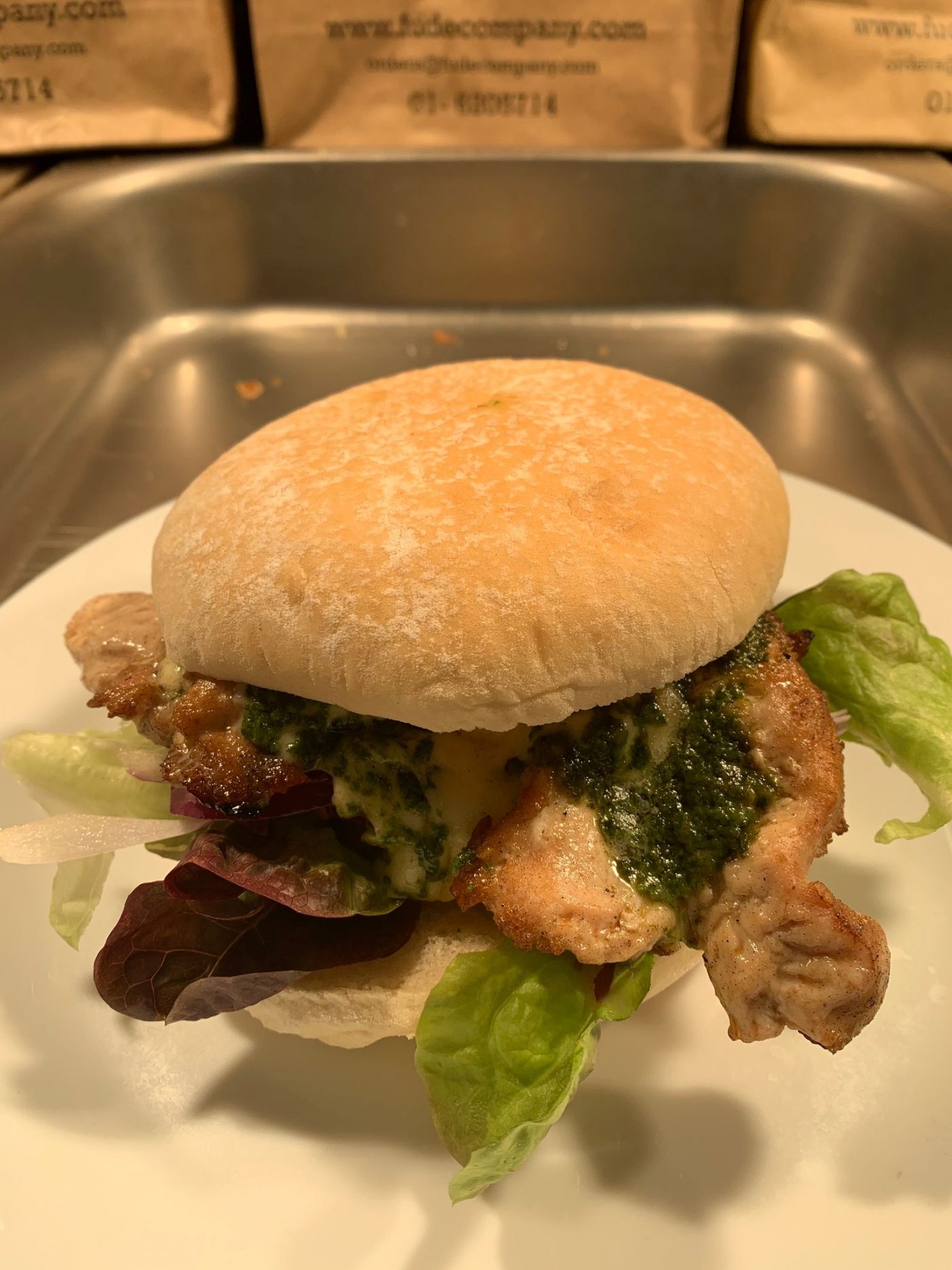 Pesto Chicken Burger Fude Company