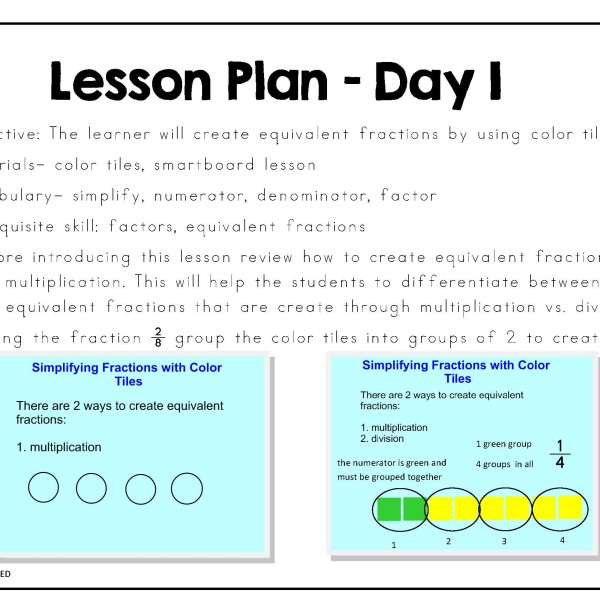Simplifying Fractions Using Color Tiles IgnitED