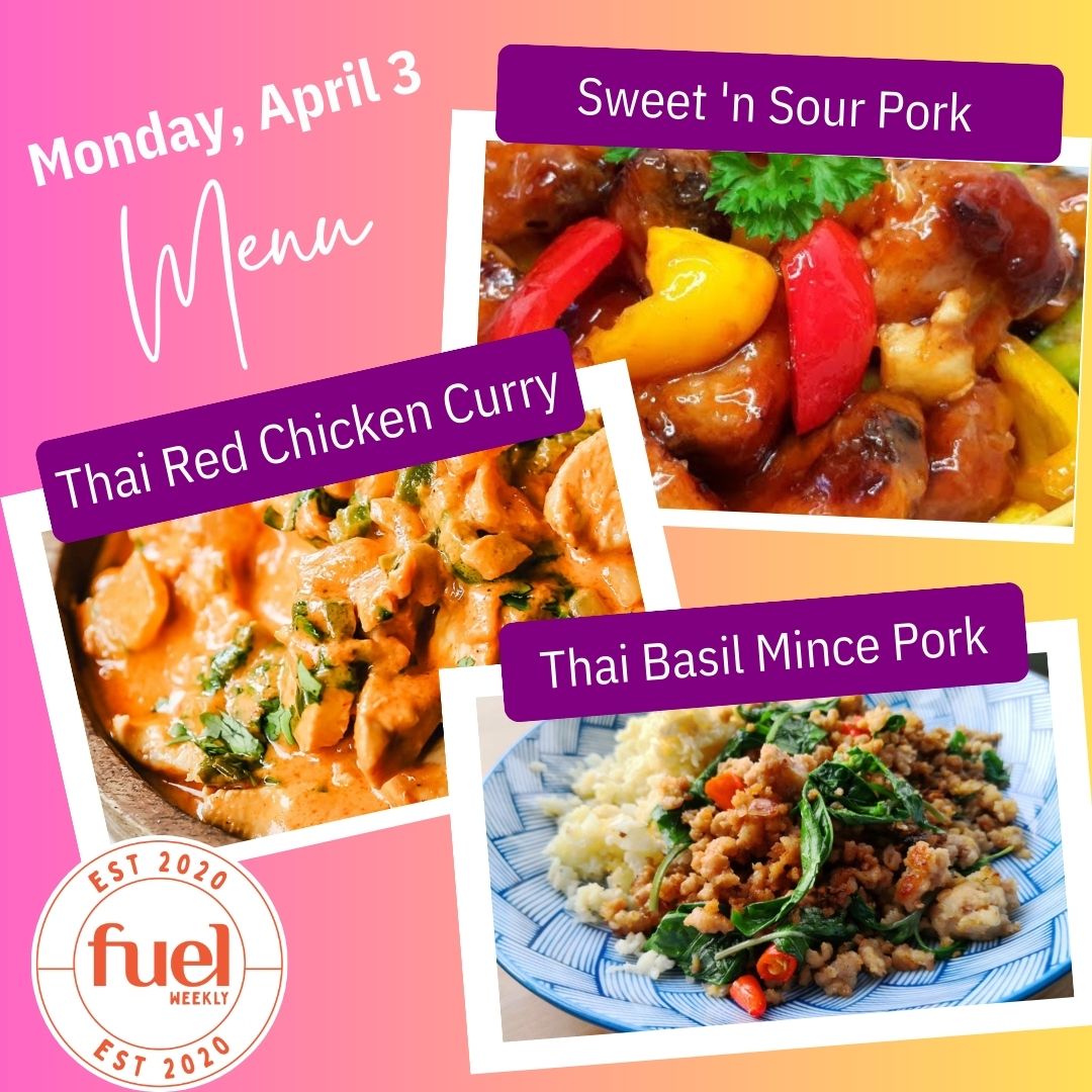 Meal Delivery Service in Korea menu April 3 Fuel Weekly