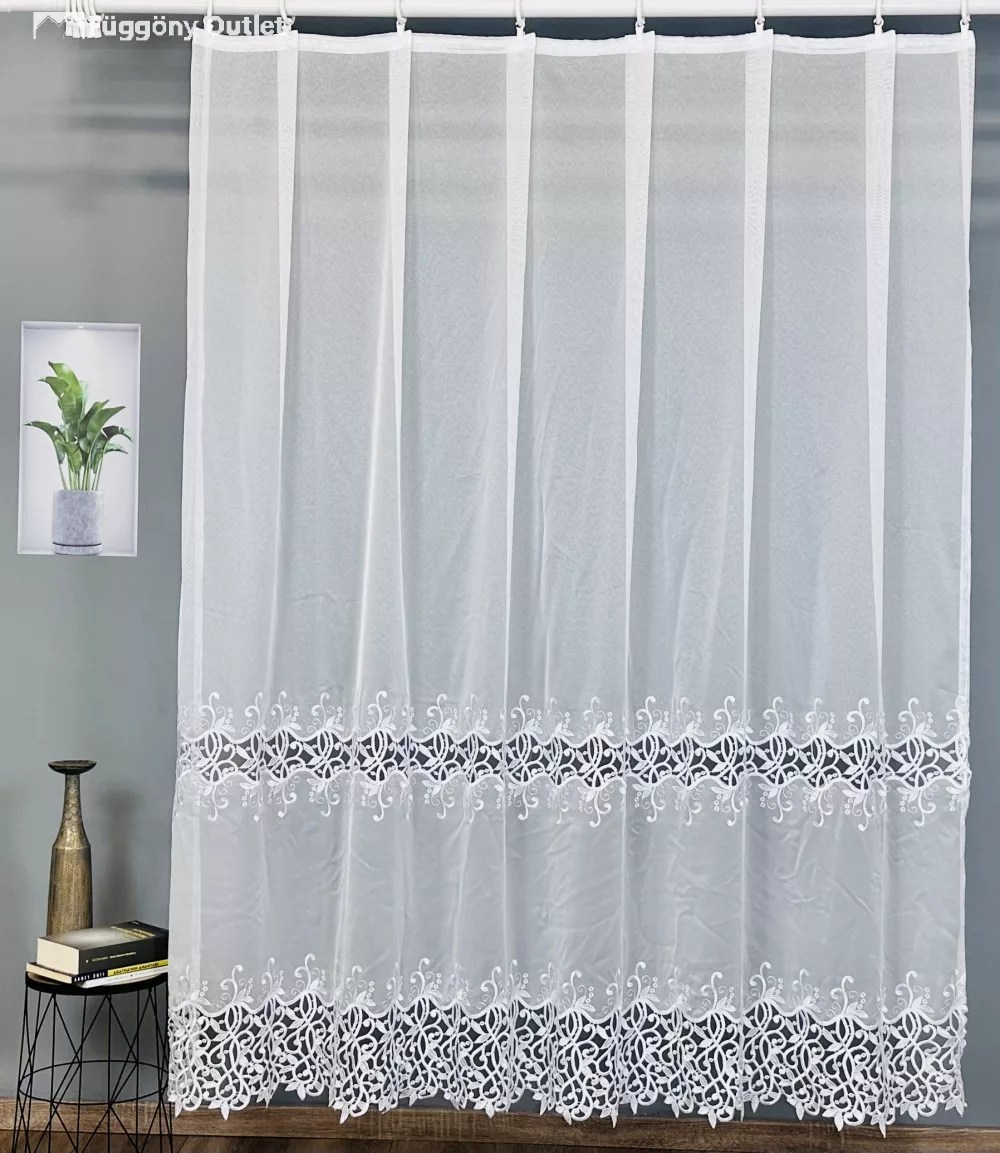 Csipkés Függöny, sor csipkés, fehér, 200x180 cm TÖRÖK MINŐ