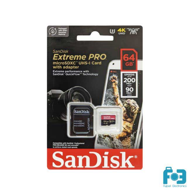 Sandisk Extreme Pro 64GB 200mbps Micro SDXC Memory Card