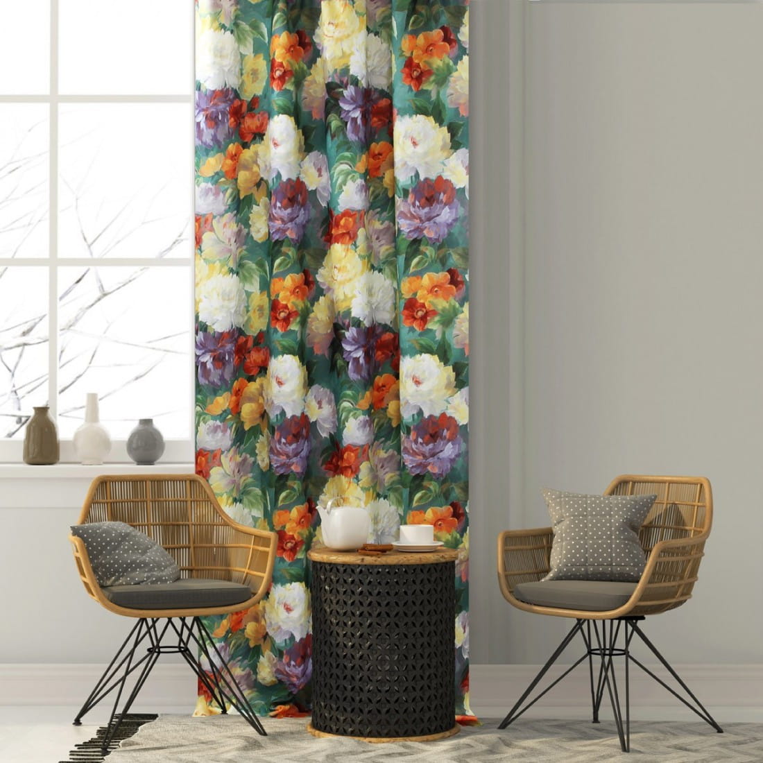 Zasłona dekoracyjna w kwiaty GARDEN 02 FullBox