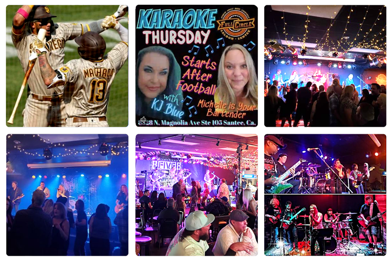 Live Music Dancing Drinks Sports Bar Full Circle Saloon Santee CA