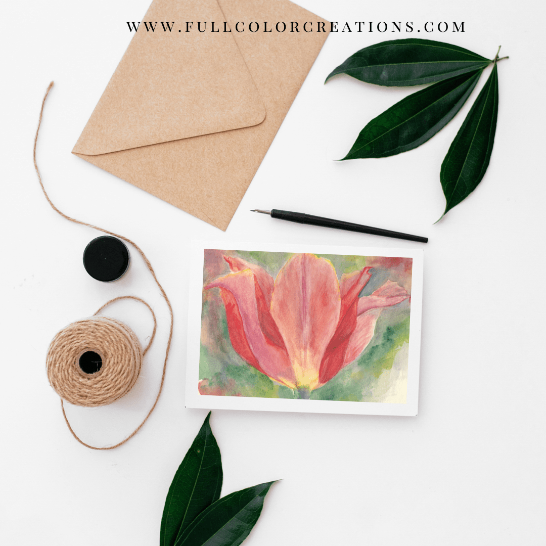 Set of 3 Floral Blank Greeting Cards In Full Color Creations