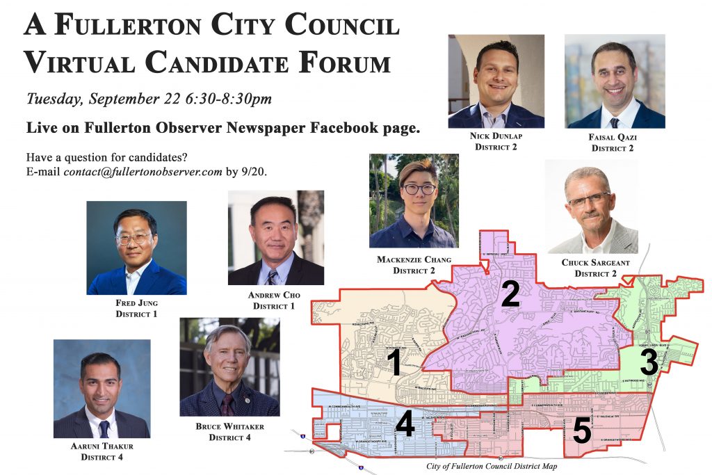 Fullerton Observer Newspaper Virtual Candidate Forum Fullerton Observer