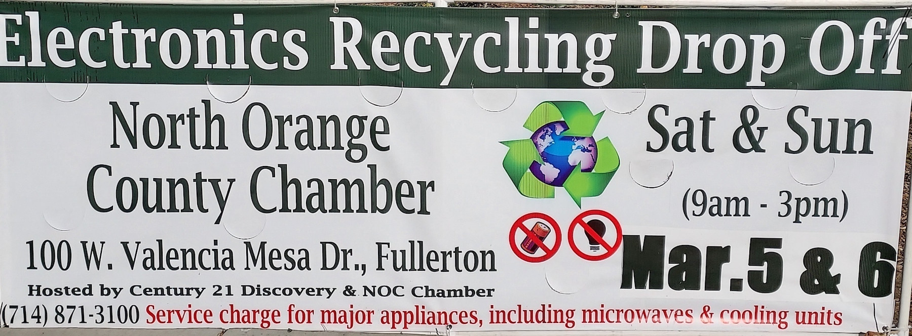 Electronics Recycling Drop Off March 5 & 6 Fullerton Observer