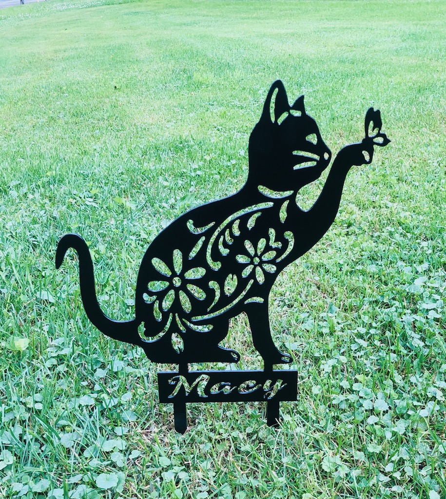 Personalized Cat Yard Art Fuller's Fabrication