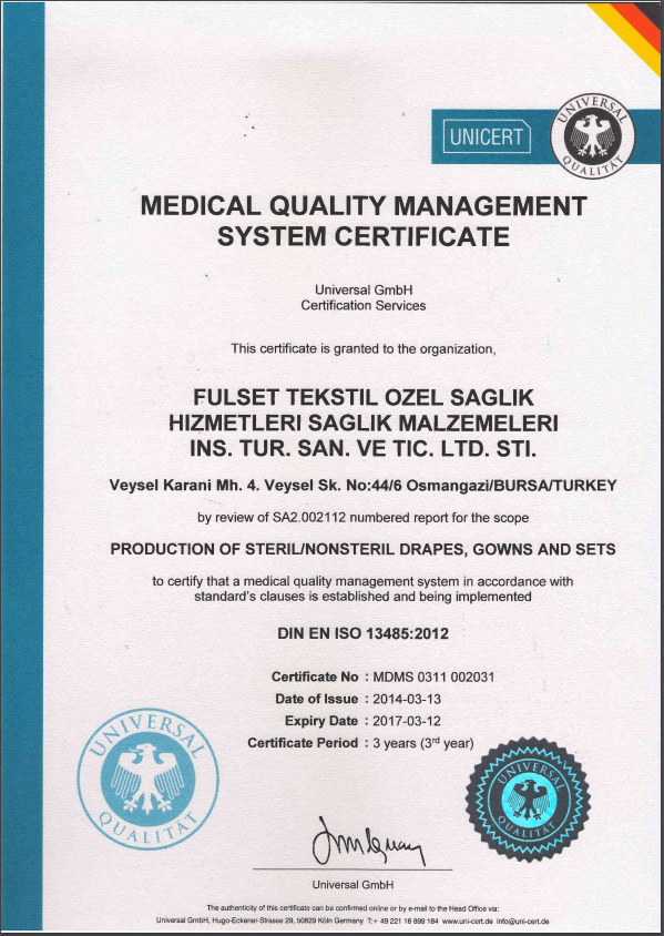 Our certifications Fullset Medical