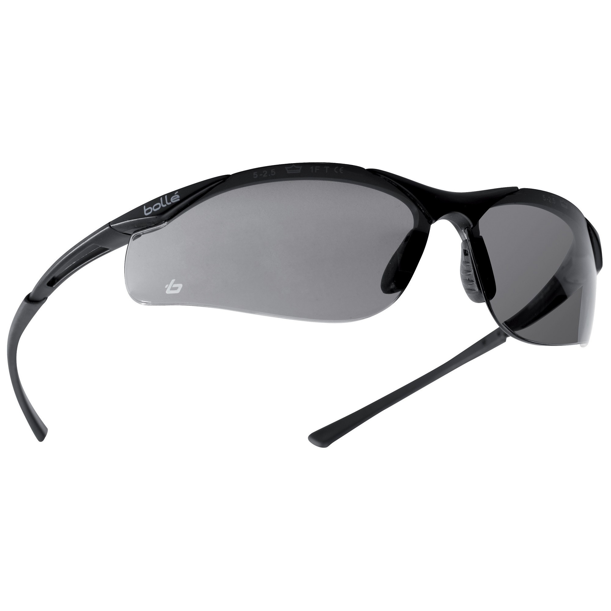 Bolle 40045 Contour Safety Glasses Dark Gunmetal Frame Smoke Anti