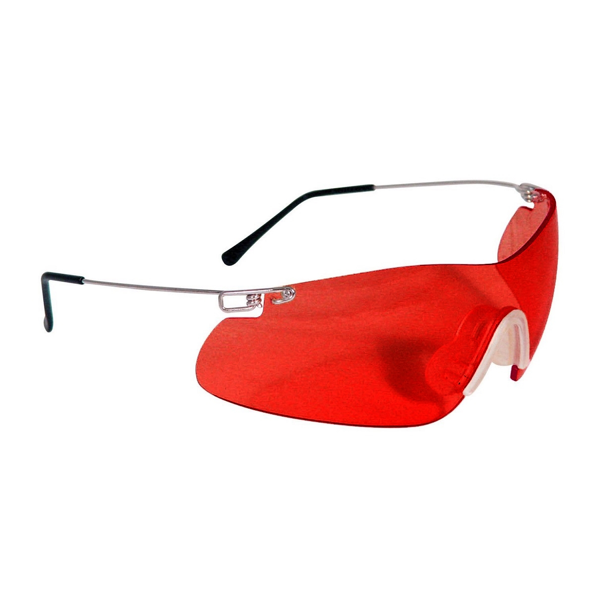 Radians Clay Pro Shooting Glasses Silver Temples Vermillion Lens