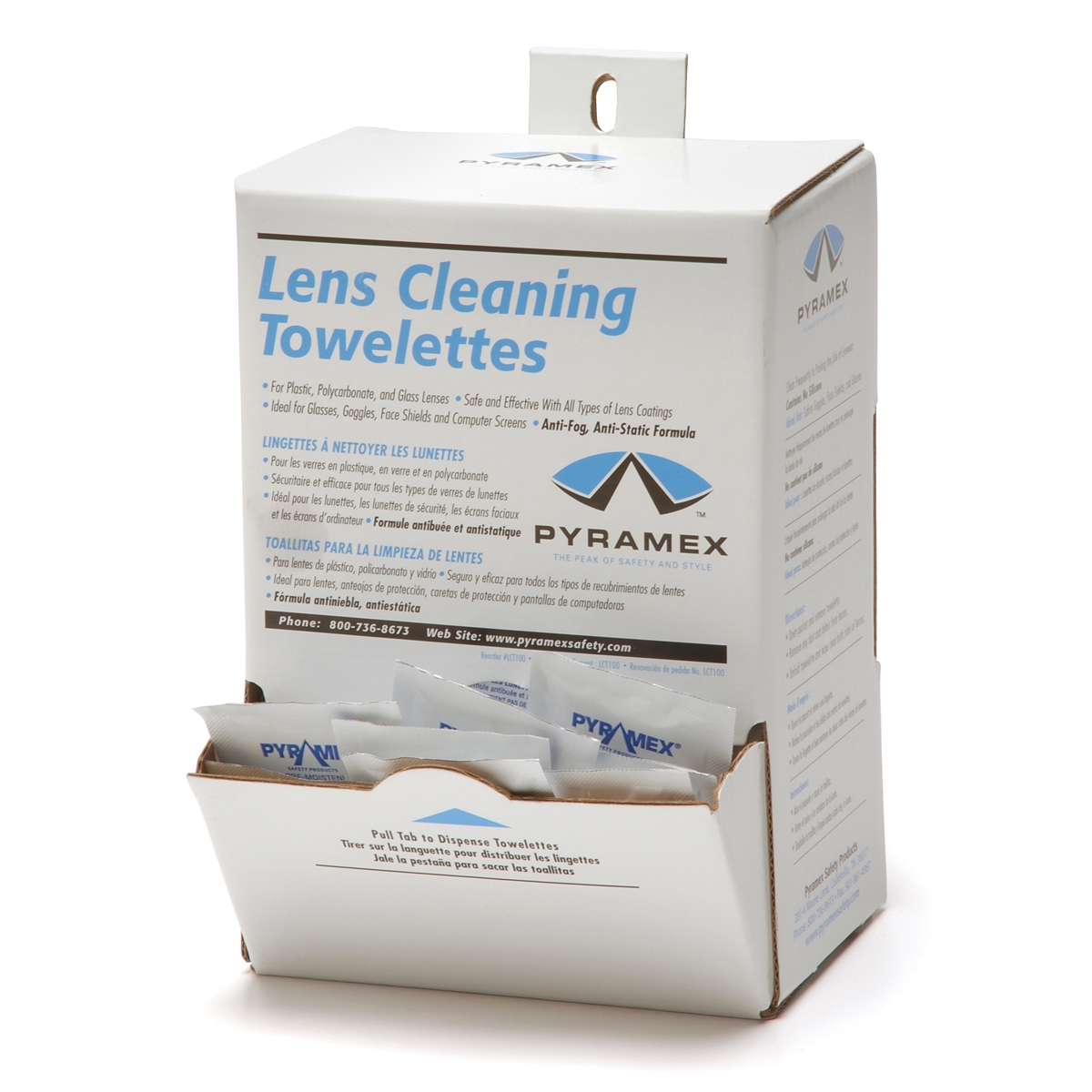 Pyramex LCT100 Lens Cleaning Towelettes 100 Individually Packaged