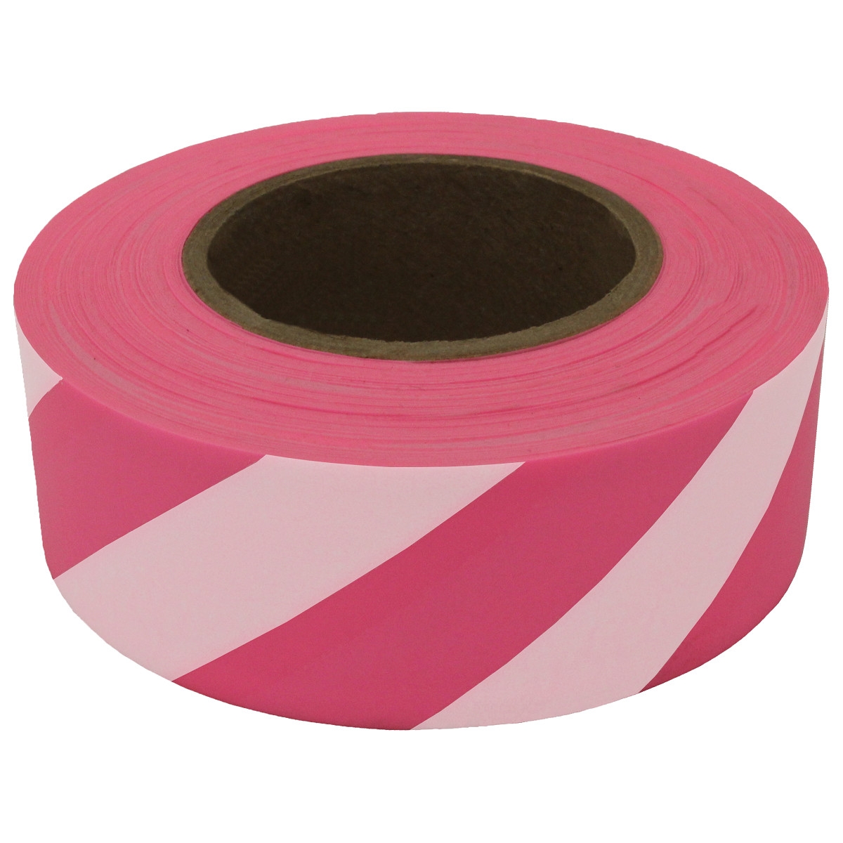 Presco SPGW Striped Roll Flagging Tape Pink Glo/White