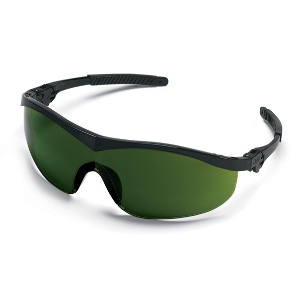 Crews Storm Safety Glasses Black Frame Green Shade 3.0 Lens
