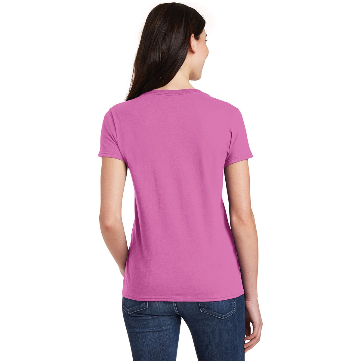 Gildan 5V00L Ladies Heavy Cotton VNeck TShirt Azalea