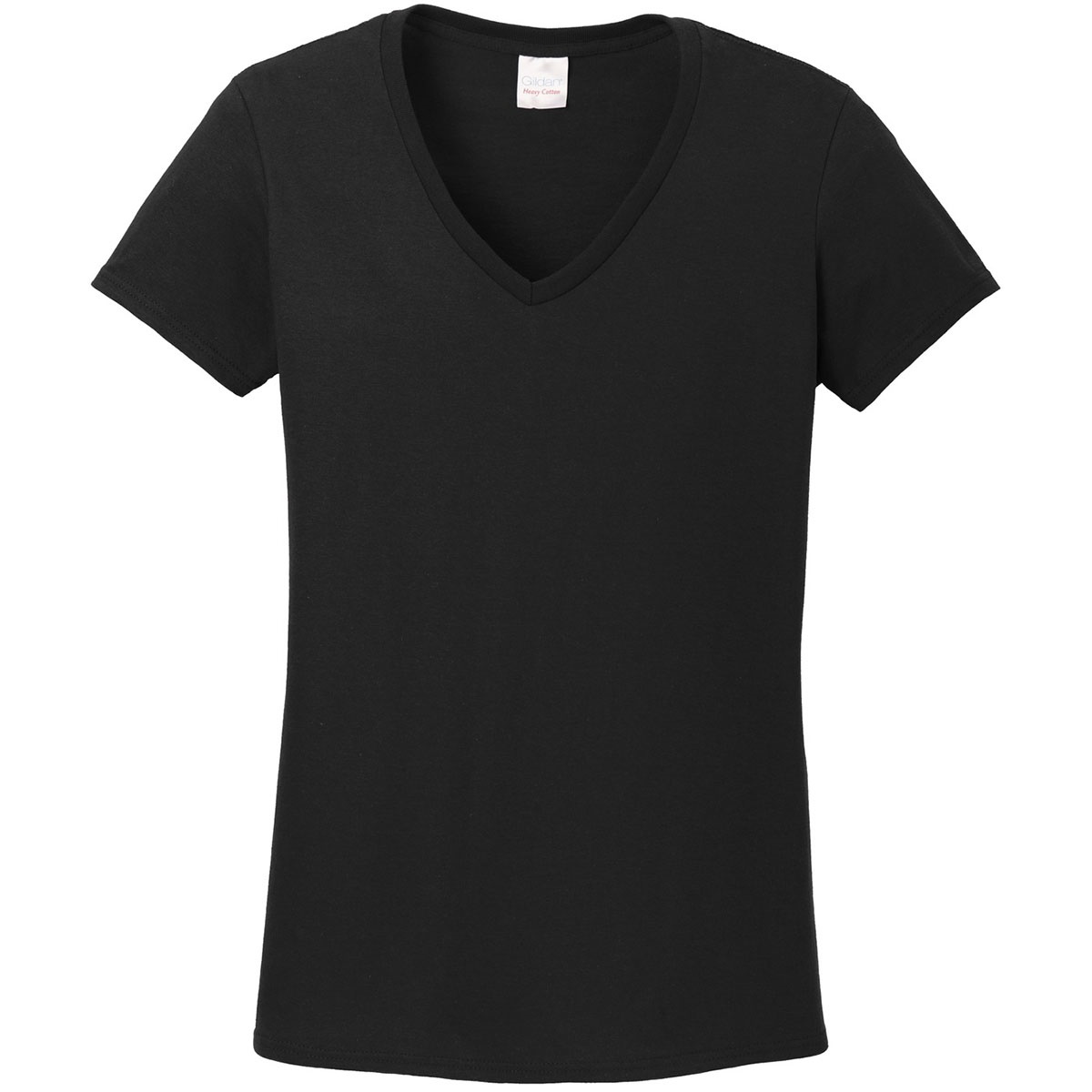 Gildan 5V00L Ladies Heavy Cotton VNeck TShirt Black