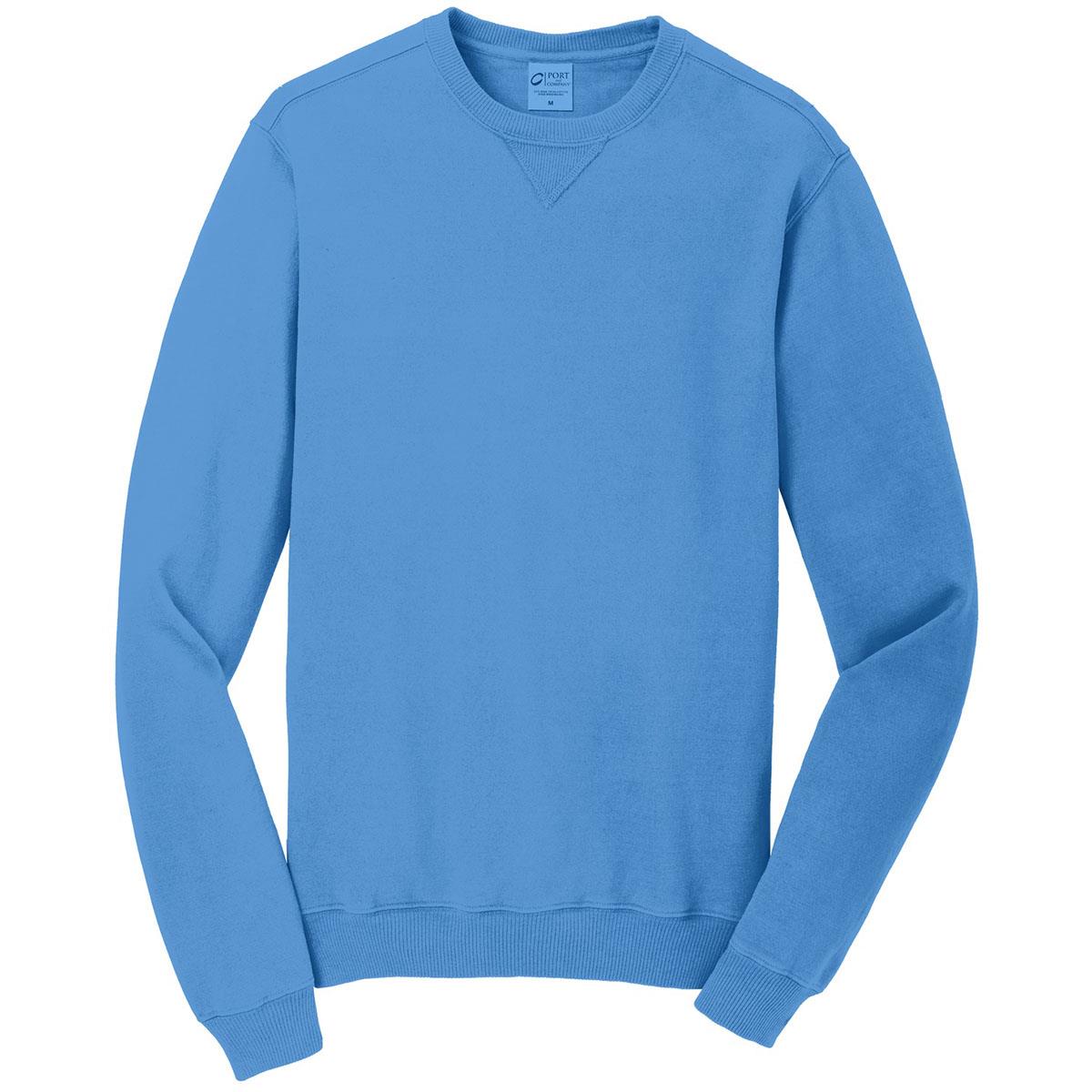 Port & Company PC098 Essential PigmentDyed Crewneck Sweatshirt Blue