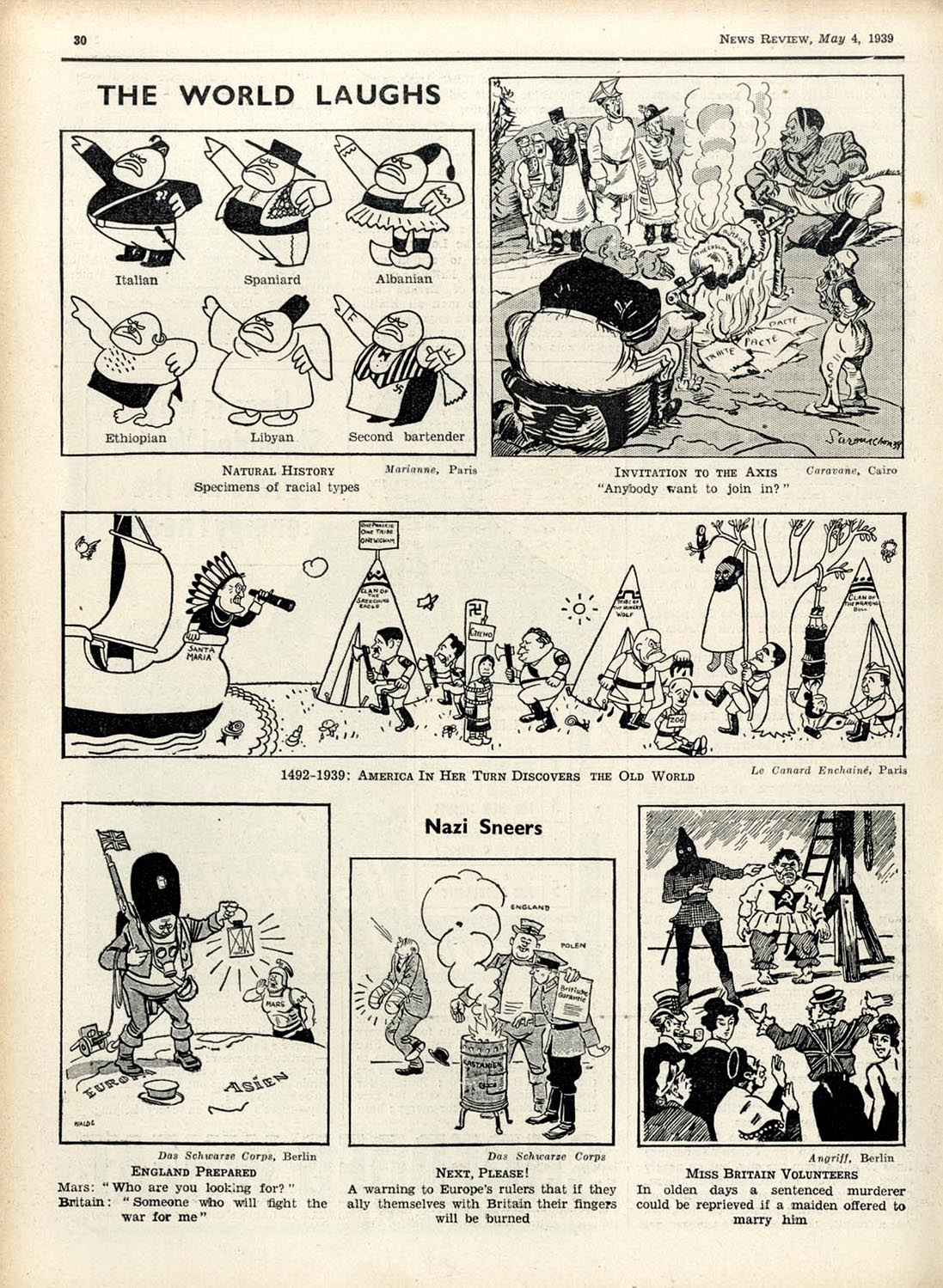 Newspaper Cartoons 1939 , News Review compilations