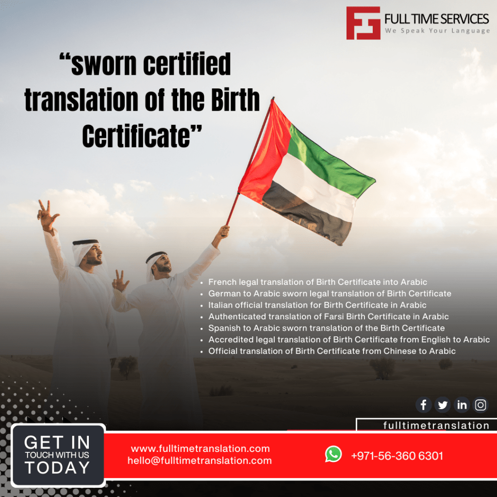 Certified Translation of Birth Certificate FTS Legal Translation