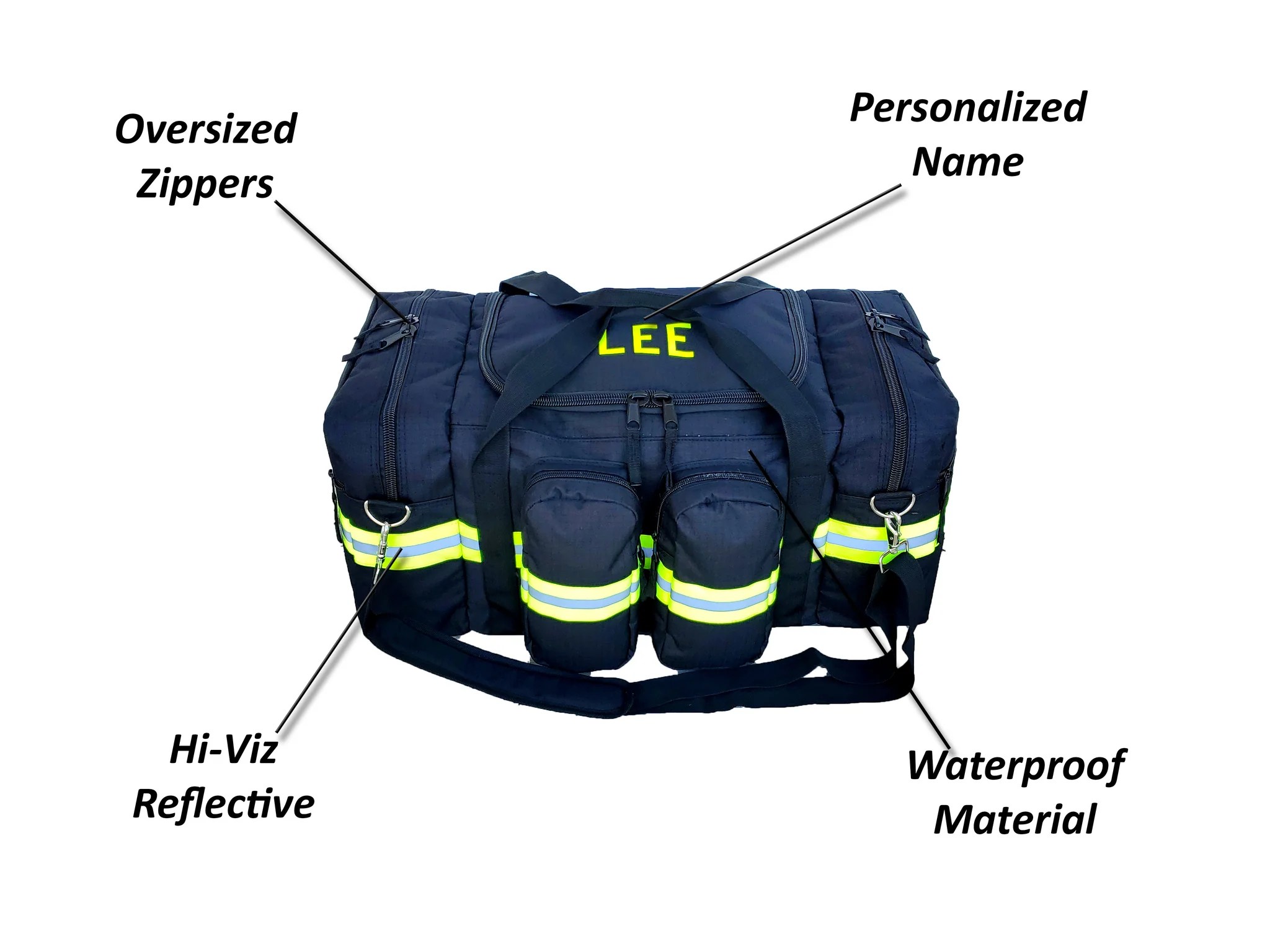 Firefighter Personalized Station Duffle Gym Bag Fully Involved Stitching