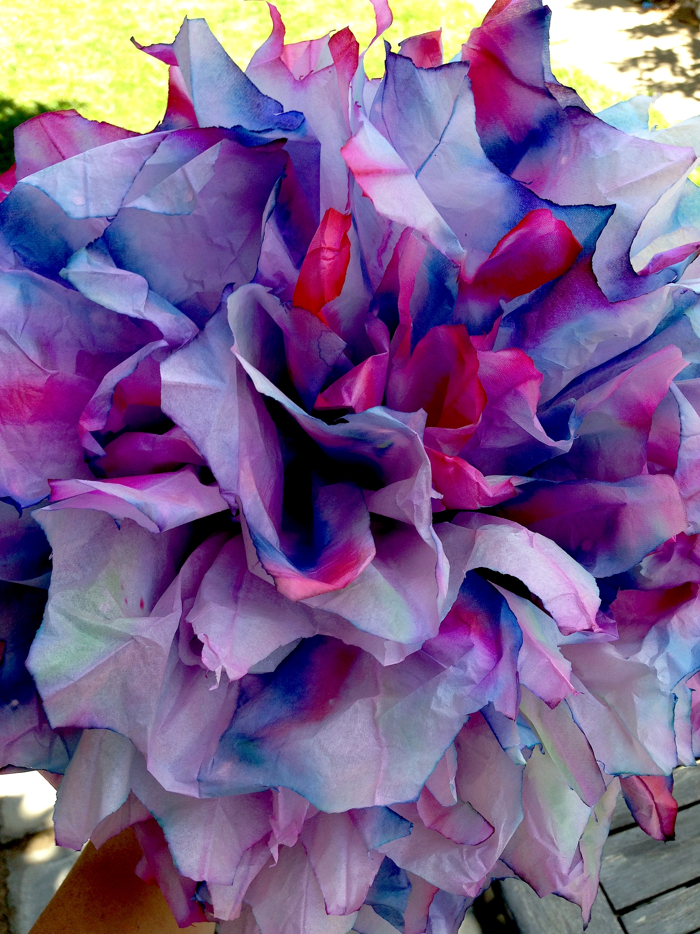 Tie Dye Tissue Paper Flowers | Fumbleweeds