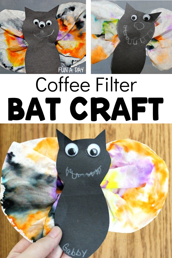 Coffee Filter Bats Craft for Preschool FunADay!