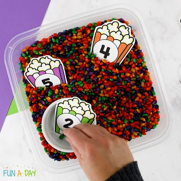 Free Printable Popcorn Number Cards FunADay!