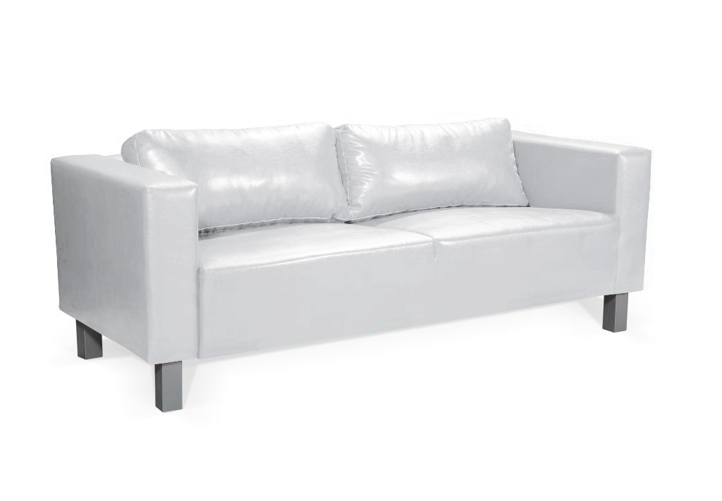 Sofa Designersofa MAILAND 3Sitzer in Kunstleder Weiss FunMöbel