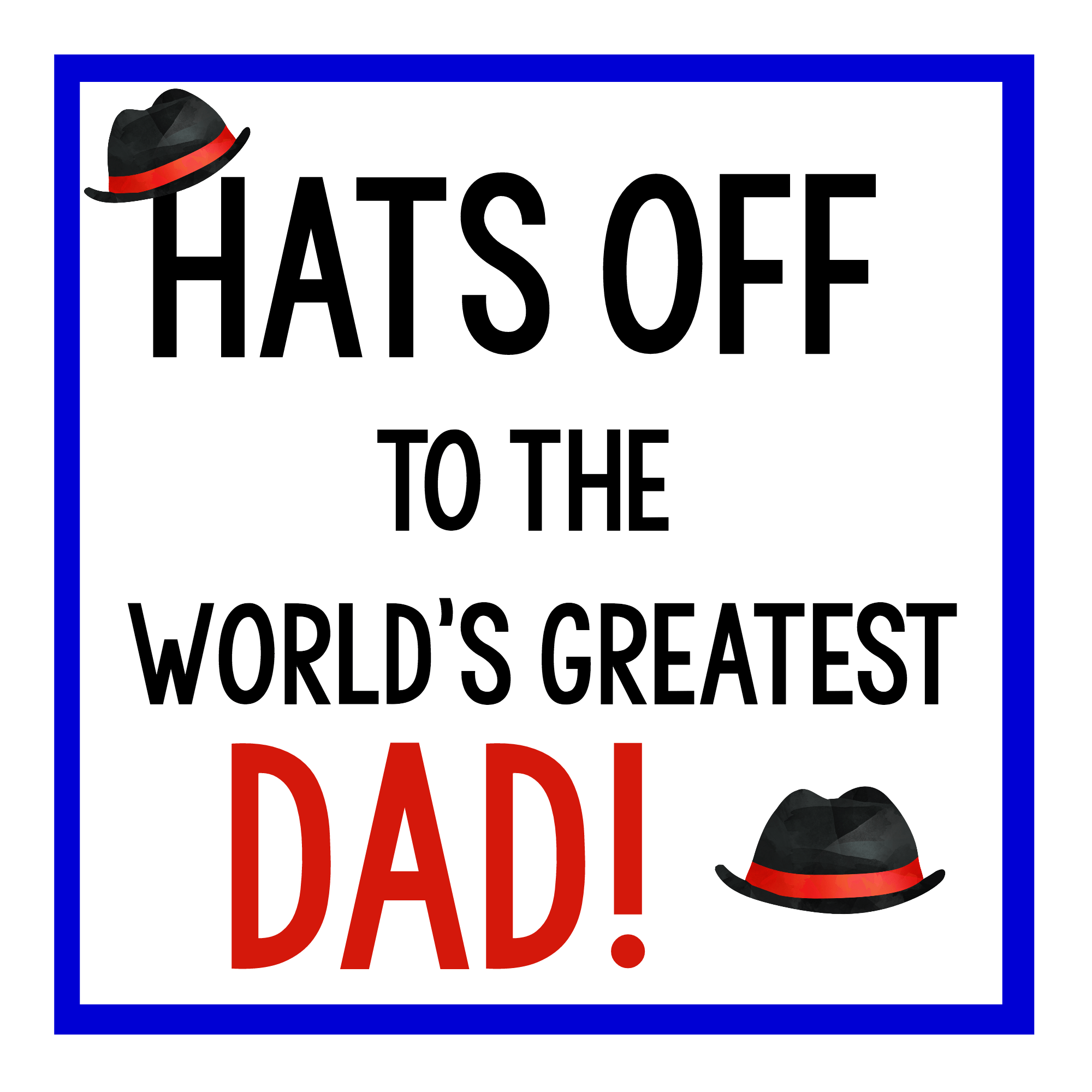 Creative Father's Day Gifts or Birthday Gift for Guys Hats Off Fun