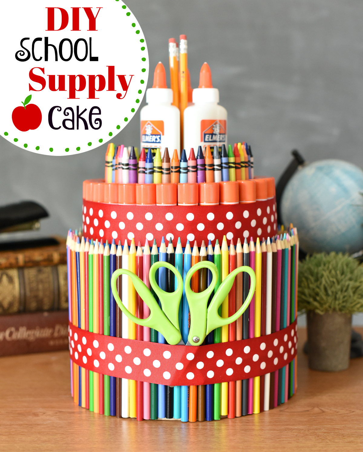 Simple DIY School Supply Cake FunSquared