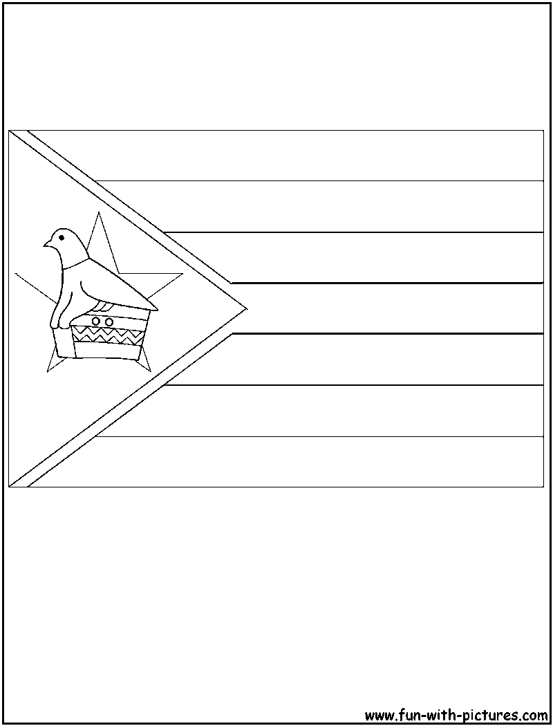Flag Zimbabwe Coloring Page