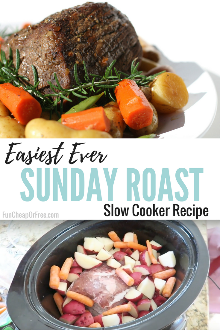 EASIEST EVER Sunday Roast Recipe! Slow Cooker Roast Fun Cheap or Free