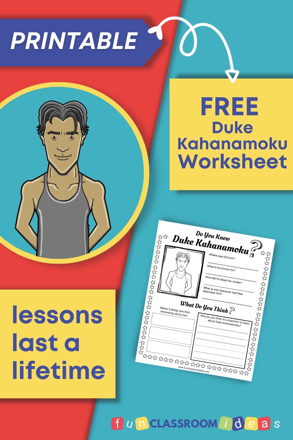 Free Duke Kahanamoku Worksheet LevelUp Your Worksheets