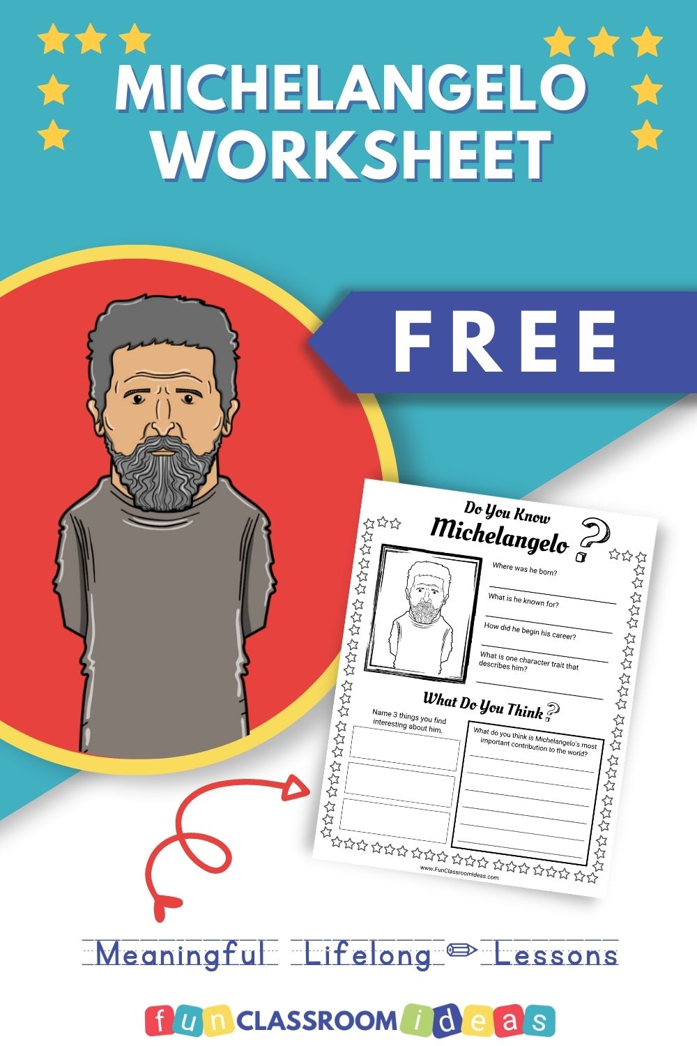 Free Michelangelo Worksheet LevelUp Your Worksheets