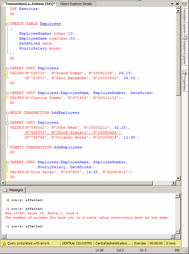 Microsoft SQL Server Lesson 30 Transactions