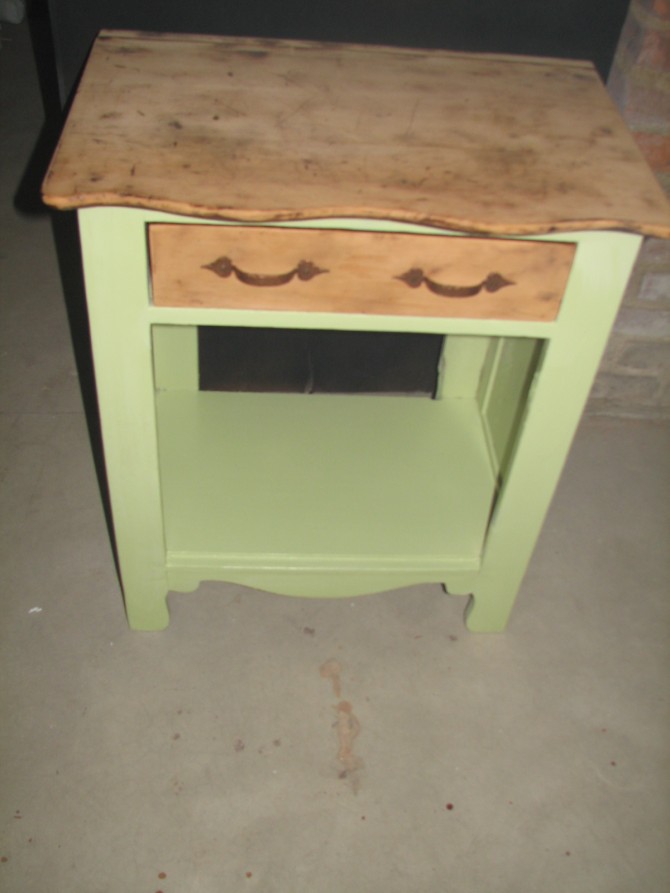 Antique Night Stand Sanding and Glazing FunCycled
