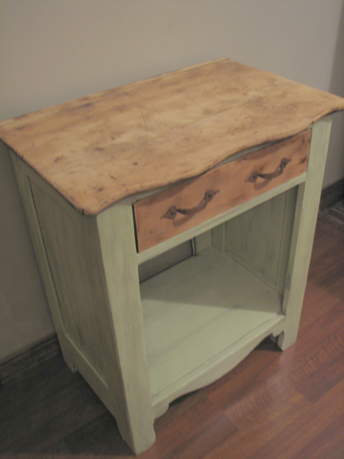 Antique Night Stand Sanding and Glazing FunCycled