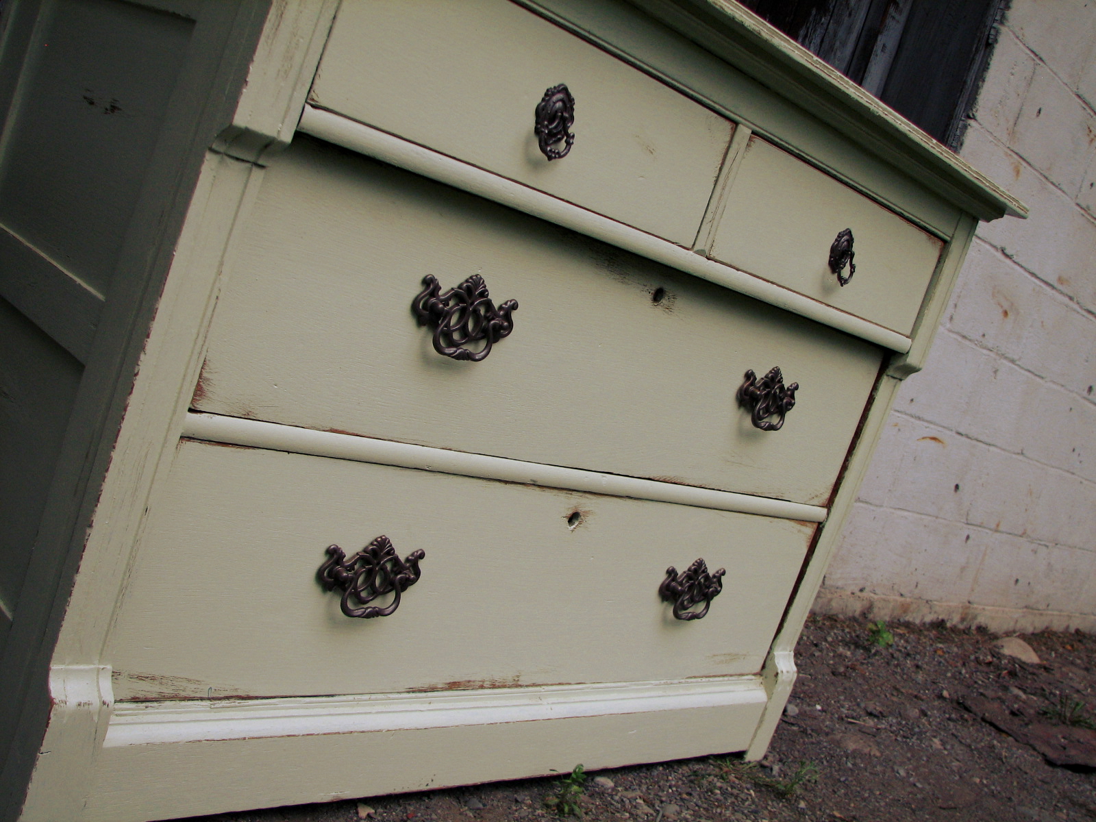 Tuesday's Treasures Distressed Sage Green Dresser FunCycled