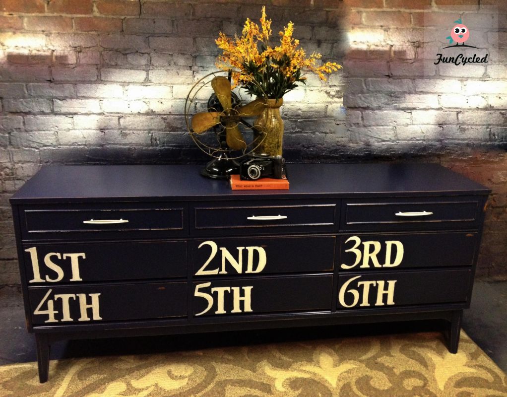 Navy Number Dresser on Tuesday’s Treasures FunCycled