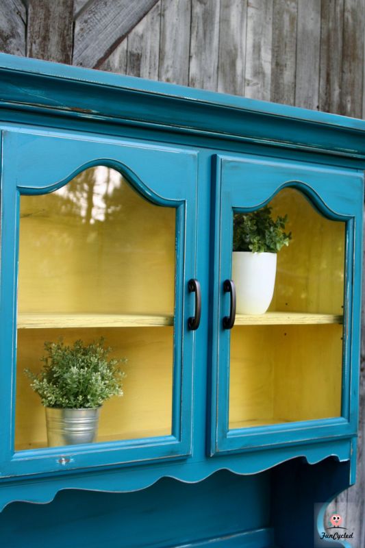 Vintage Teal and Lightning Bug Yellow Hutch FunCycled