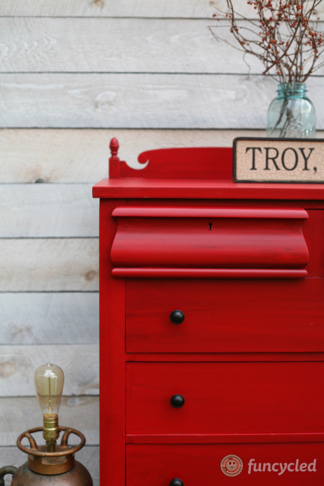 Red Dresser Makeover FunCycled