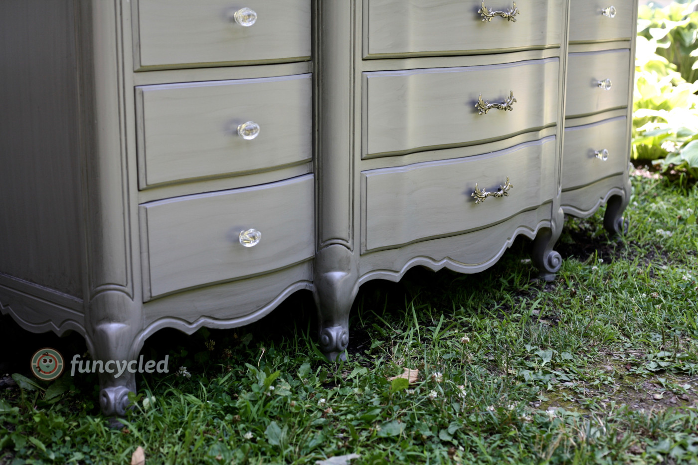 Gray French Provincial Buffet Makeover FunCycled