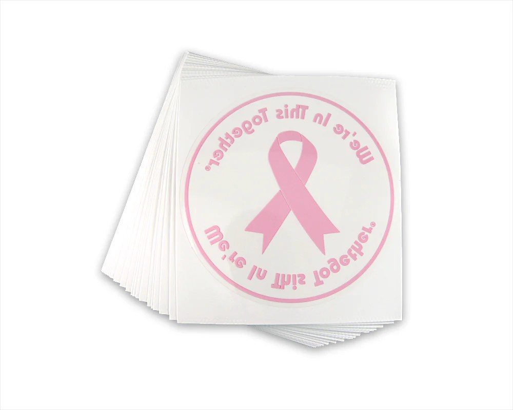 Pink Ribbon Car Window Decals For Breast Cancer Awareness Fundraising