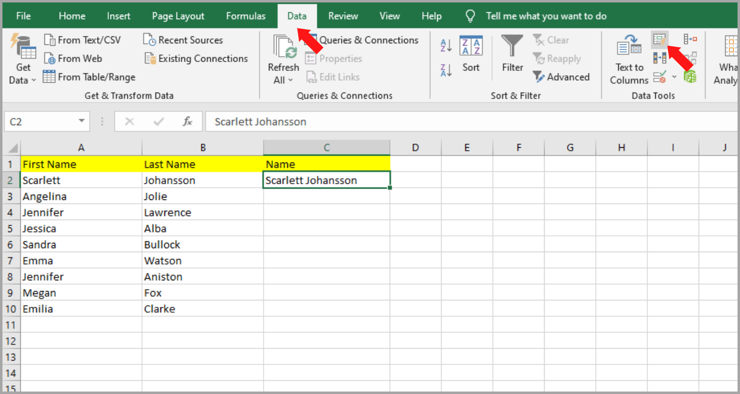 Two Easy Ways to Combine First & Last Names in Microsoft Excel
