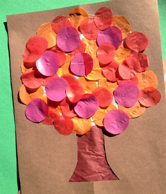 Tissue Paper Fall Tree Fun Family Crafts