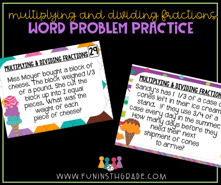 Multiplying and Dividing Fractions: Word Problem Practice - Fun in 5th