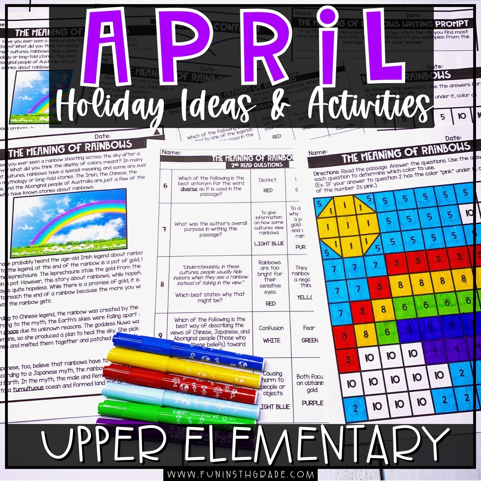 April-Themed Activities and Ideas for Upper Elementary - Fun in 5th