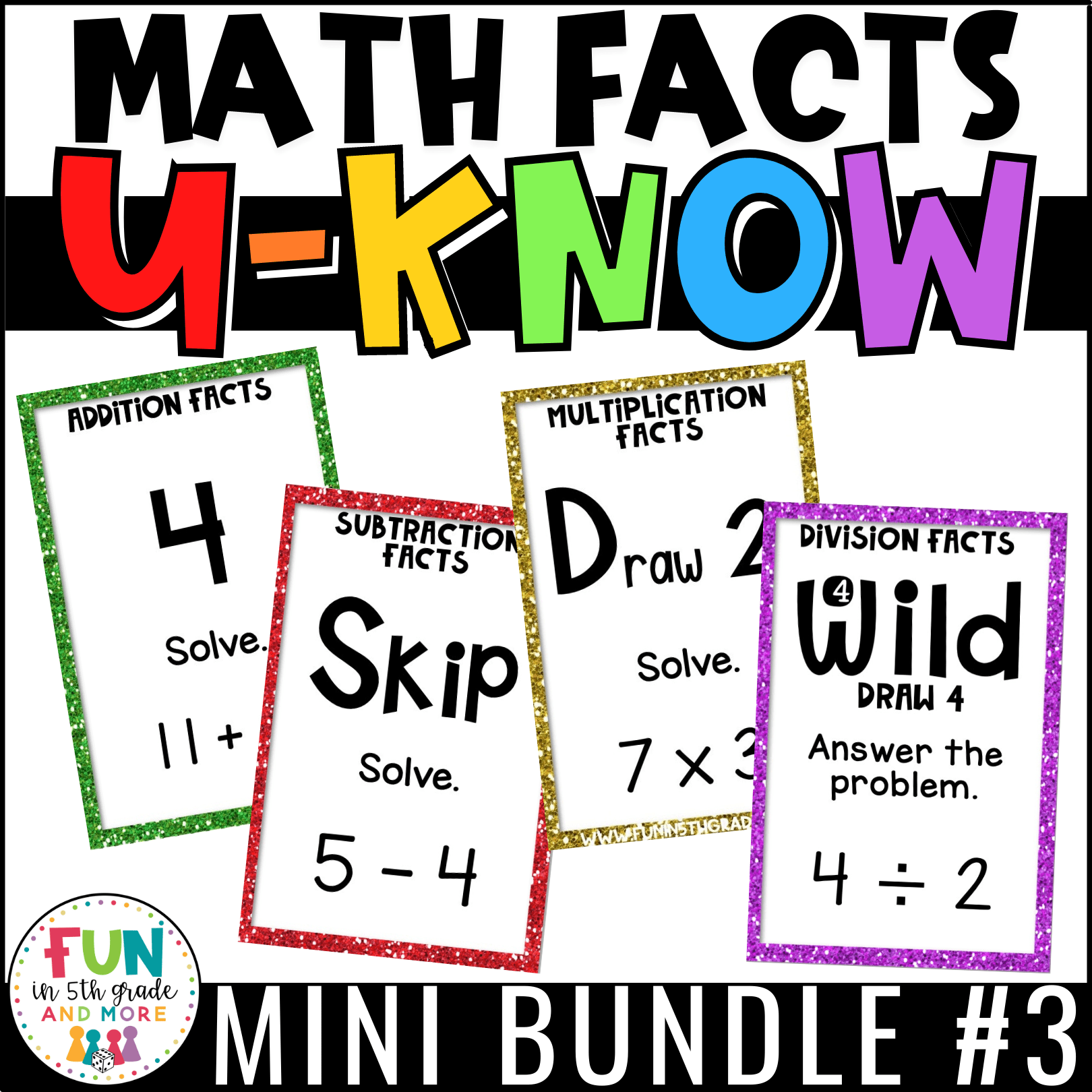 Math Facts Games 4 Review Game UKnow Mini Bundle Fun in 5th Grade