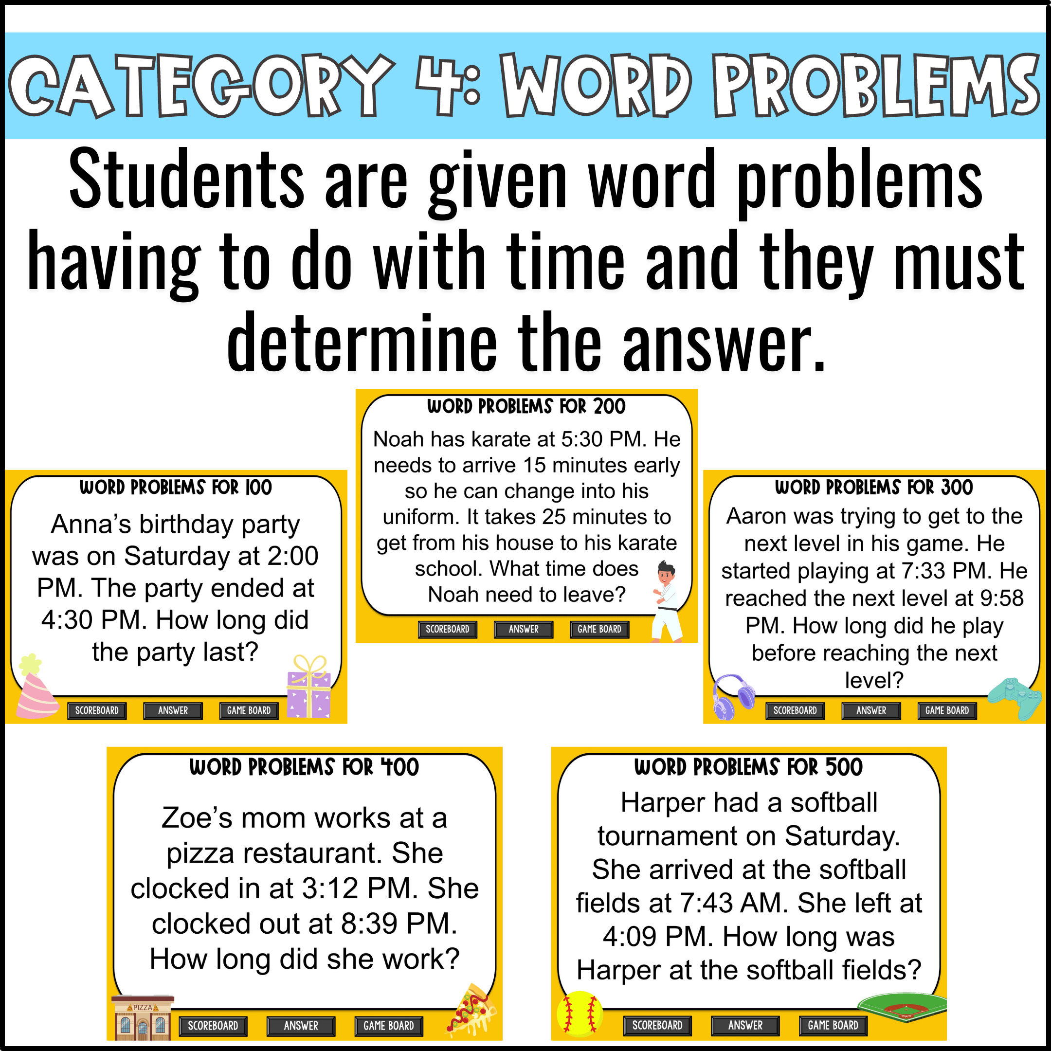 Telling Time Game Show for 3rd Grade Math Review - Fun in 5th Grade & MORE