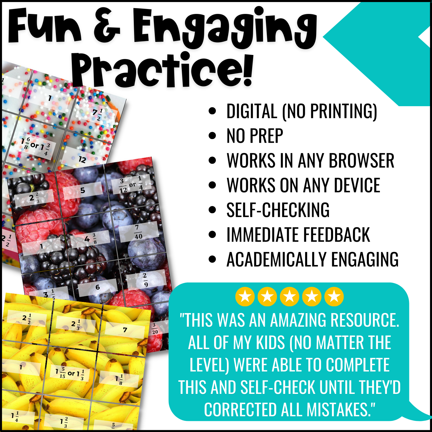 Multiply Fractions Word Problems Digital Puzzles {5.NF.6} 5th Grade